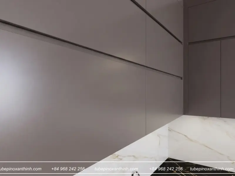 Chi tiết bề mặt cánh tủ gỗ nhựa melamine tại Gia Đình Anh Đức ở Việt Trì, Phú Thọ