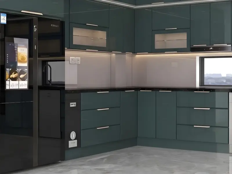 Chi tiết góc tủ lạnh và hệ tủ dưới của Gia Đình Anh Mạnh ở Phương Liệt, Hà Nội