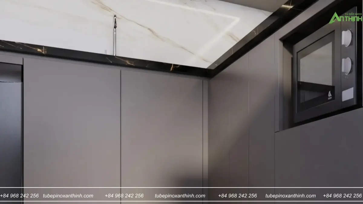 Chi tiết tủ dưới và thiết bị tích hợp tại Gia Đình Anh Đức ở Việt Trì, Phú Thọ