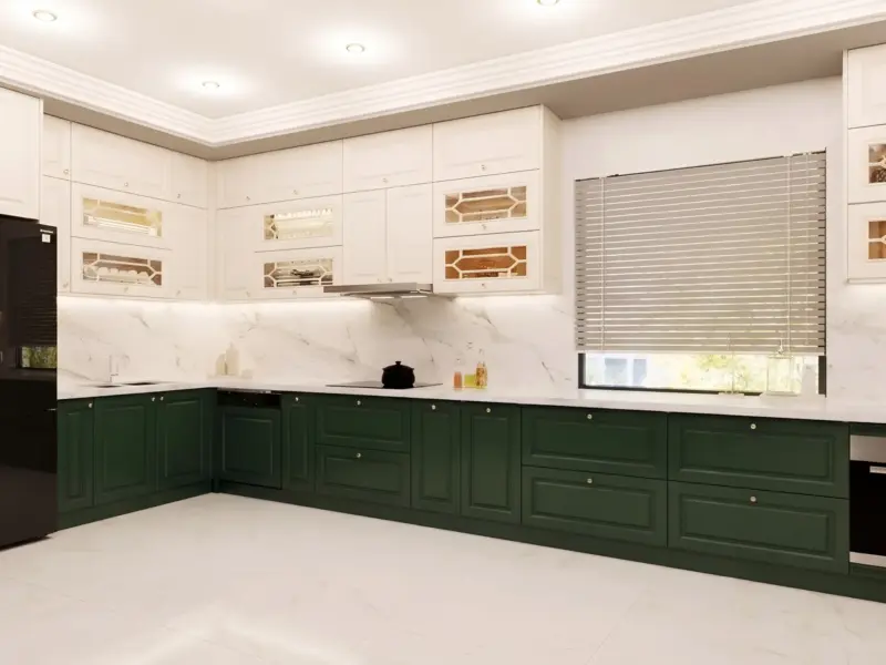 Góc Rộng Toàn Bộ Bếp Có Cửa Sổ Thiết kế Tủ bếp Inox 304 Cánh gỗ HDF chống ẩm sơn Inchem - Anh Như - Ba Đình, Hà Nội