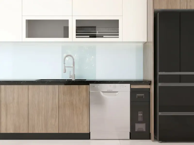 Góc Tổng Thể Khu Vực Bếp Thiết kế Tủ Bếp Inox 304 Cánh Acrylic Bóng Gương Chị Hoa - Hai Bà Trưng, Hà Nội