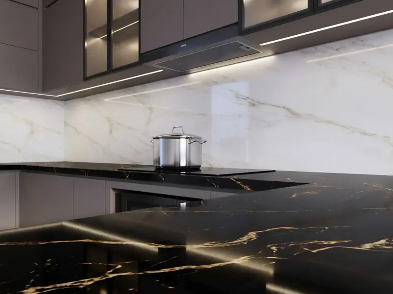 Khu Vực Nấu & Bếp Từ Tủ Bếp Melamine - Gia Đình Anh Đức