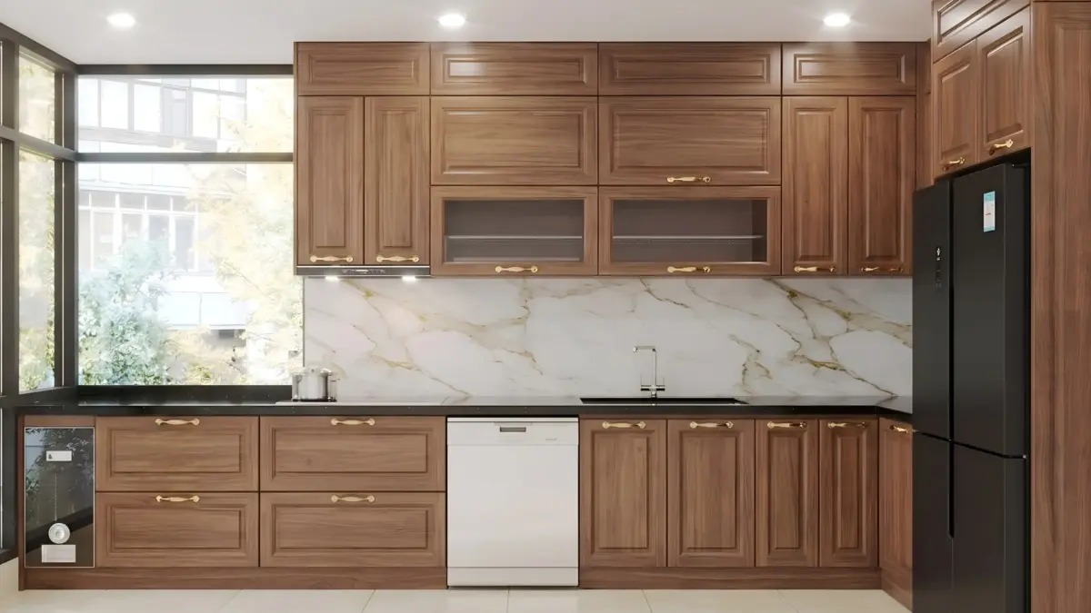 Toàn cảnh mặt trước tủ bếp của Gia Đình Chị Ngọc Ánh ở Mỹ Đình