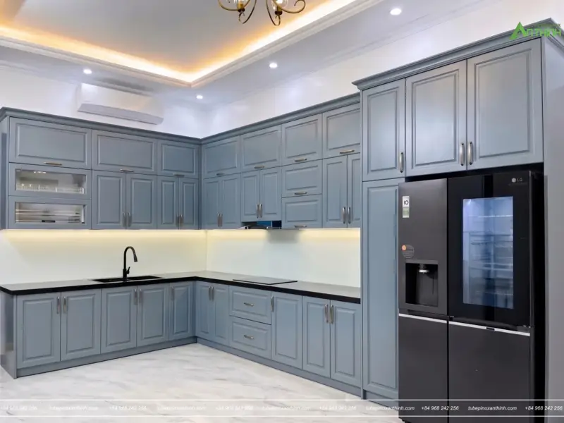 Hoàn Thiện Tủ Bếp Inox 304 Cánh HDF Sơn Inchem Cho Nhà Chú Thiện tại Quốc Oai, Hà Nội
