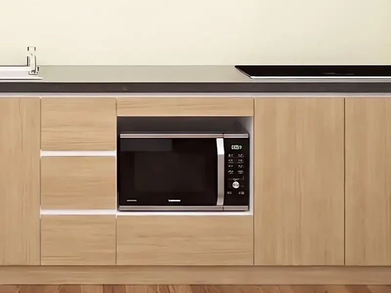 Tủ bếp dưới cánh gỗ nhựa chống nước phủ Melamine màu vân gỗ sồi sáng