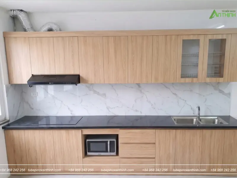 Bố cục hoàn thiện cánh MDF phủ Melamine tại gia đình Cô Nga ở Mễ Trì Hà Nội