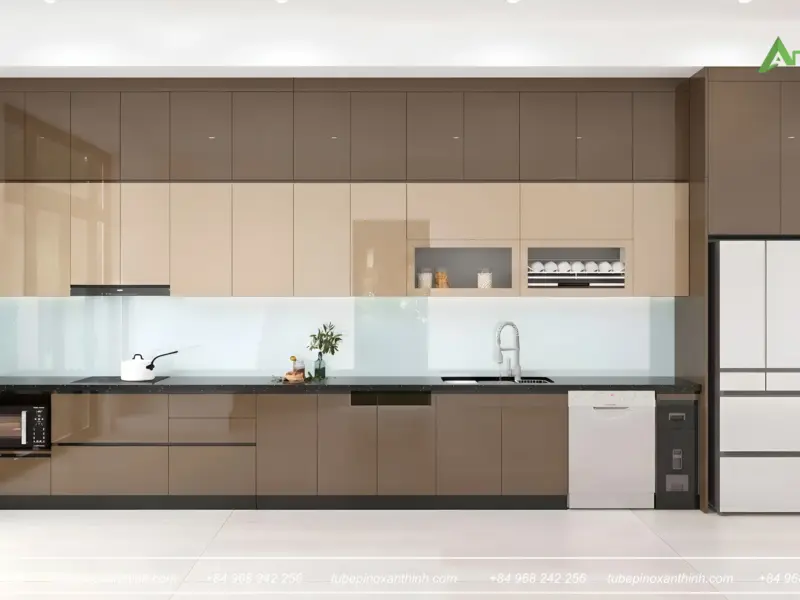 Tủ Bếp Inox Cánh Kính Khung Nhôm: Cấu tạo, Ưu Nhược Điểm Và Báo Giá Chi Tiết